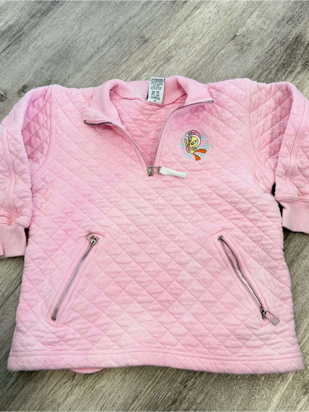 VTG 90s Warner Bros. Studio Kids Girls S Tweety Sweatshirt Christmas Pink